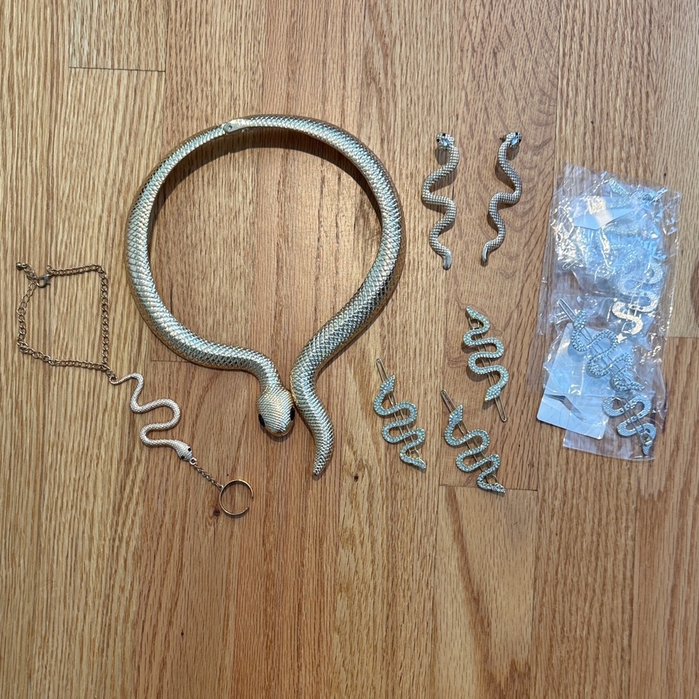 Gold Snake Costume Jewelry Set